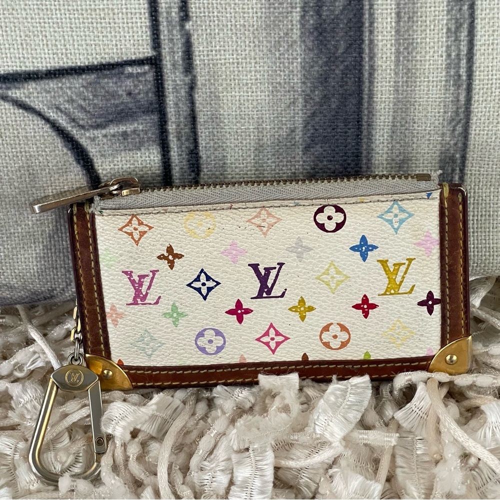 LOUIS VUITTON Monogram Multicolor Pochette Cles  MURAKAMI⭐️DATE CODE CA0023⭐️